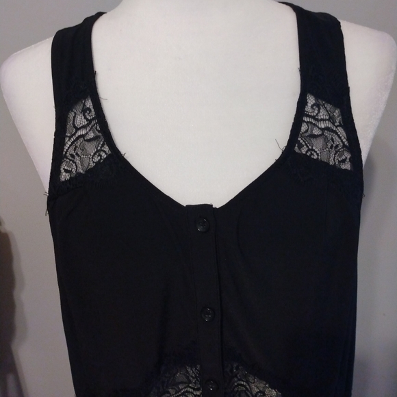Maurices Tops - Maurices black button up tank top w/lace. Size 0. Like new.